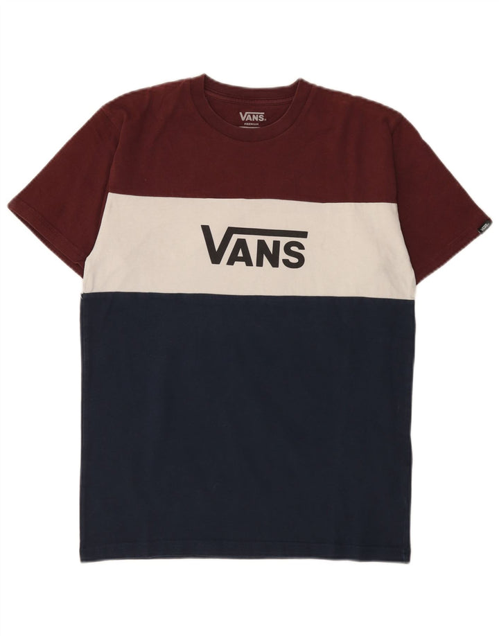 Męski T-shirt Vans z grafiką, mały, wielokolorowy, bawełniany z blokami kolorów