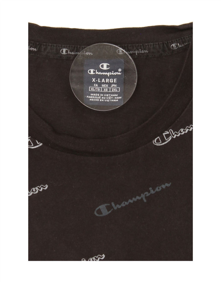 CHAMPION Mens Graphic T-Shirt Top XL Black Vintage Champion and Second-Hand Champion from Messina Hembry 