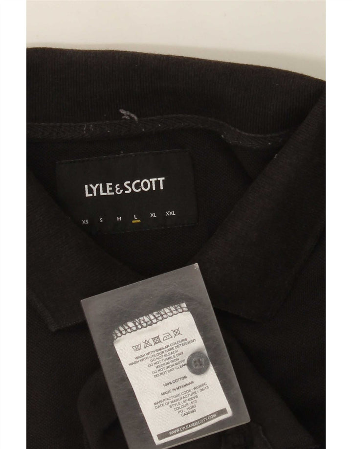 Męska koszulka polo Lyle & Scott, duża, czarna, bawełniana