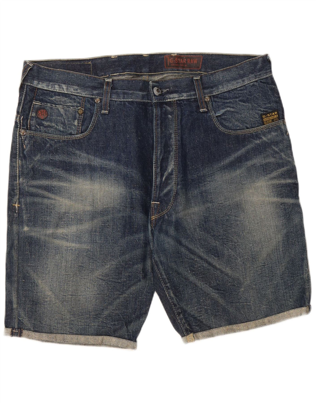 Męskie spodenki jeansowe G-Star W34, duże, niebieskie, bawełniane