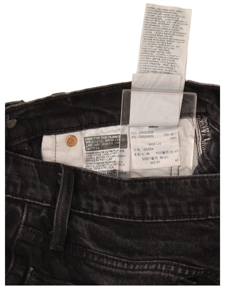 Damskie dżinsy Levi's 501 Straight W24 L30 Czarna bawełna
