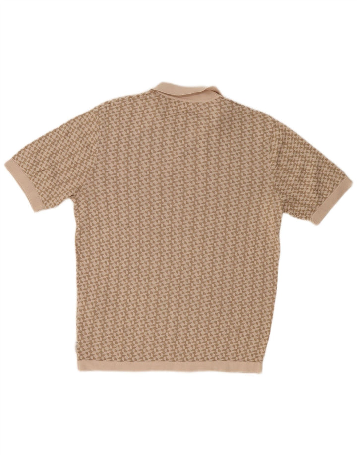 Męska koszulka polo Jack & Jones, średnia beżowa, geometryczna bawełna