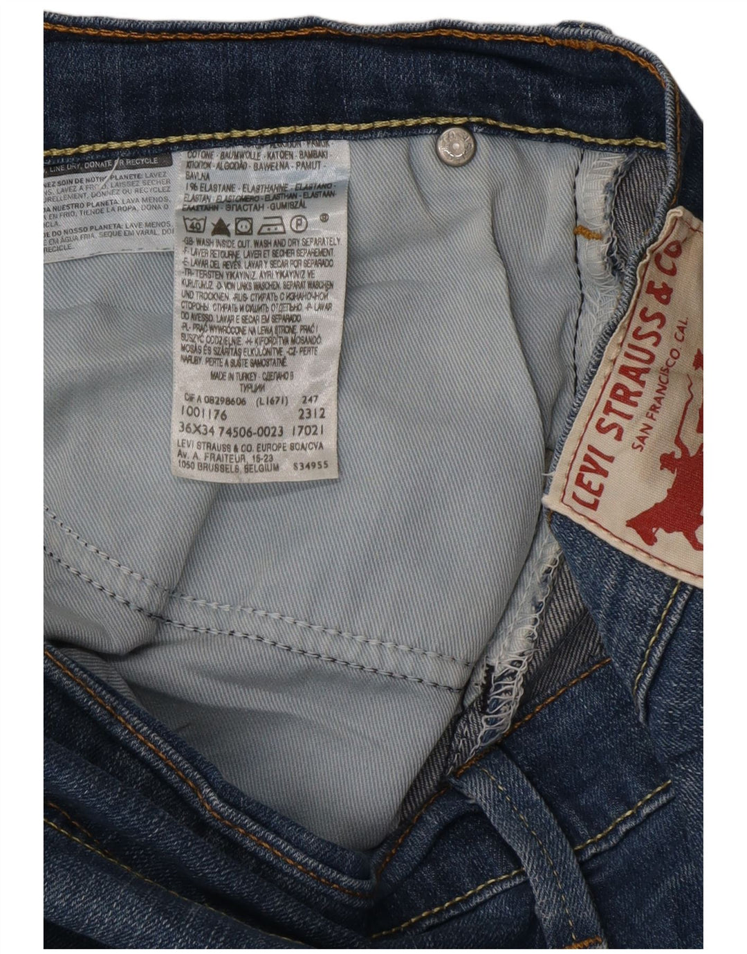 Męskie proste dżinsy Levi's W36 L34 Niebieskie bawełniane