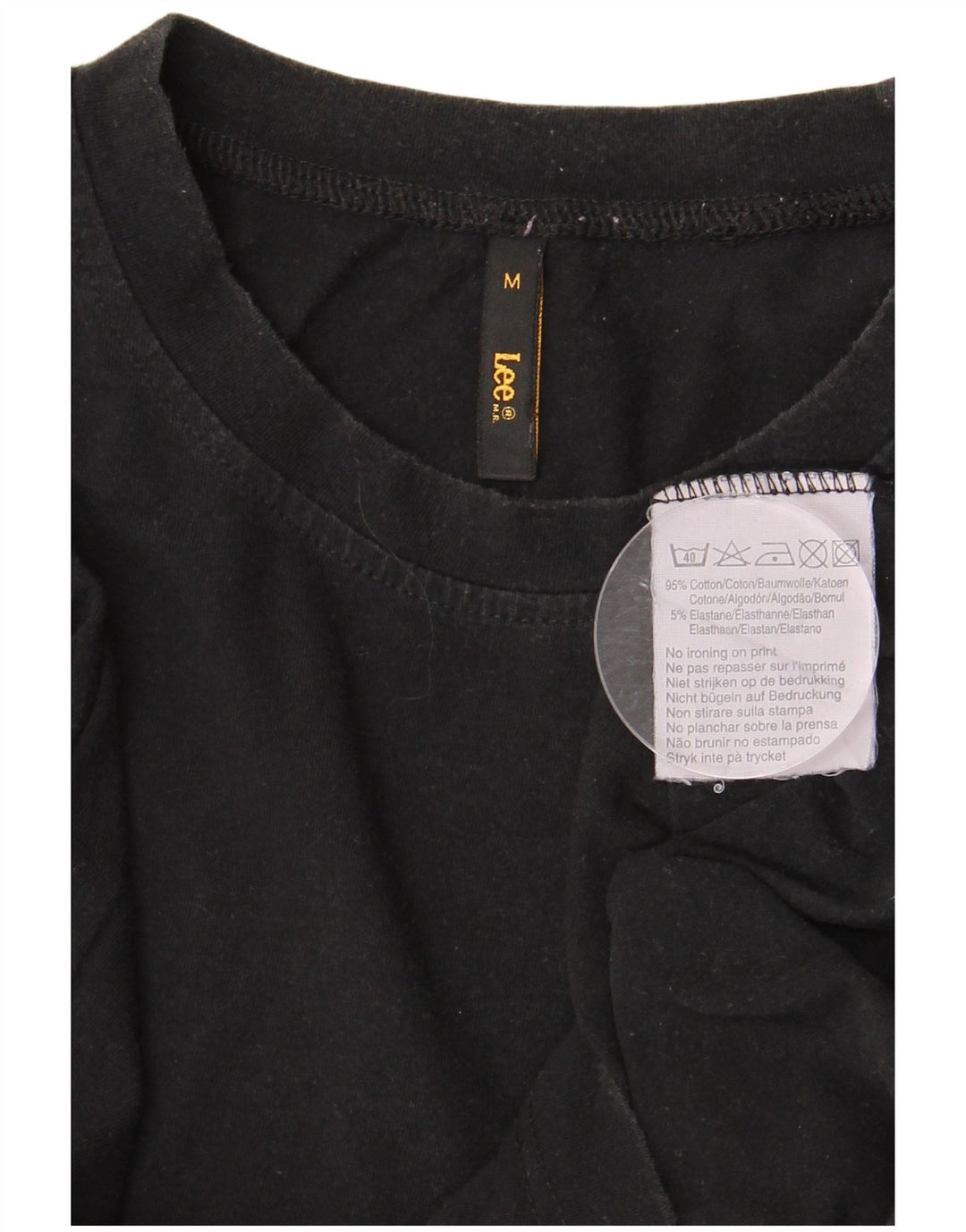 Męski top LEE z długim rękawem, średnio czarny, bawełniany