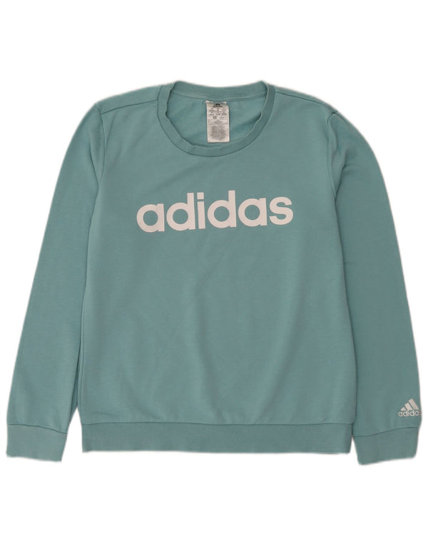 Damska bluza Adidas Graphic Jumper UK 12/14 Średni niebieski bawełniany