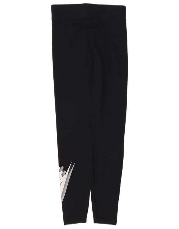 Damskie legginsy NIKE o dopasowanym kroju z grafiką UK 10, małe, czarne