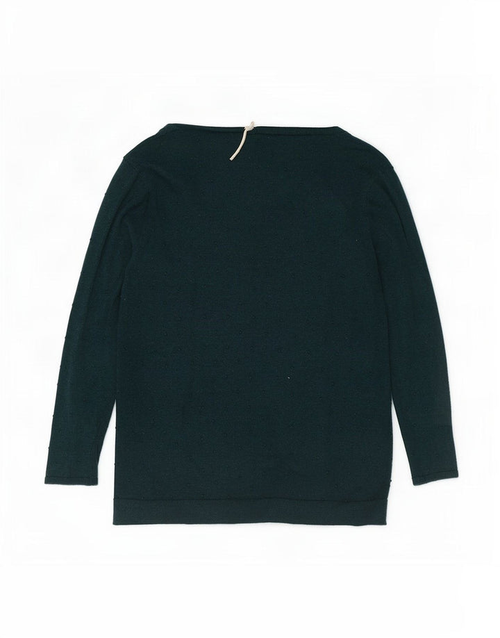 Damski sweter rozpinany White Stuff o regularnym kroju UK 16, duży, zielony, nakrapiany