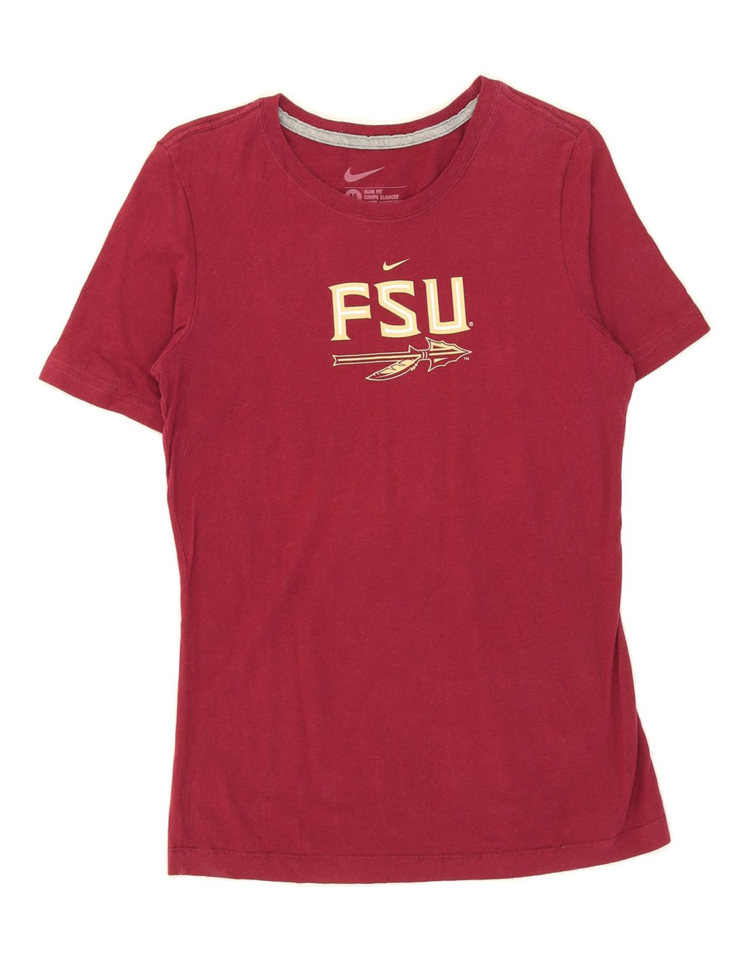 NIKE Womens Graphic T-Shirt Top UK 12 Medium Burgundy Vintage Nike and Second-Hand Nike from Messina Hembry 
