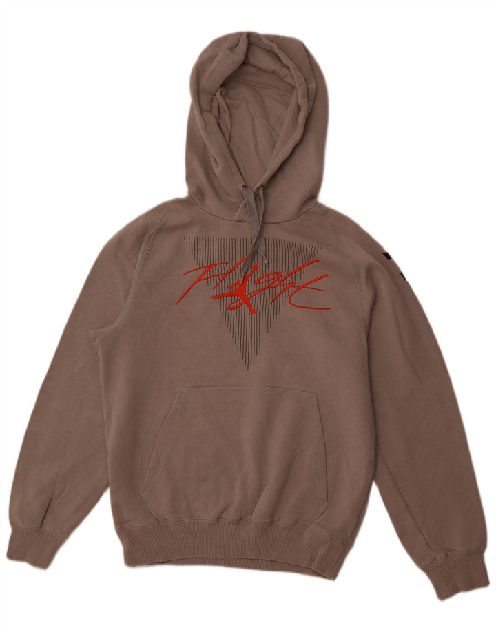 Męski sweter z kapturem i grafiką JORDAN, mały, szary, bawełniany