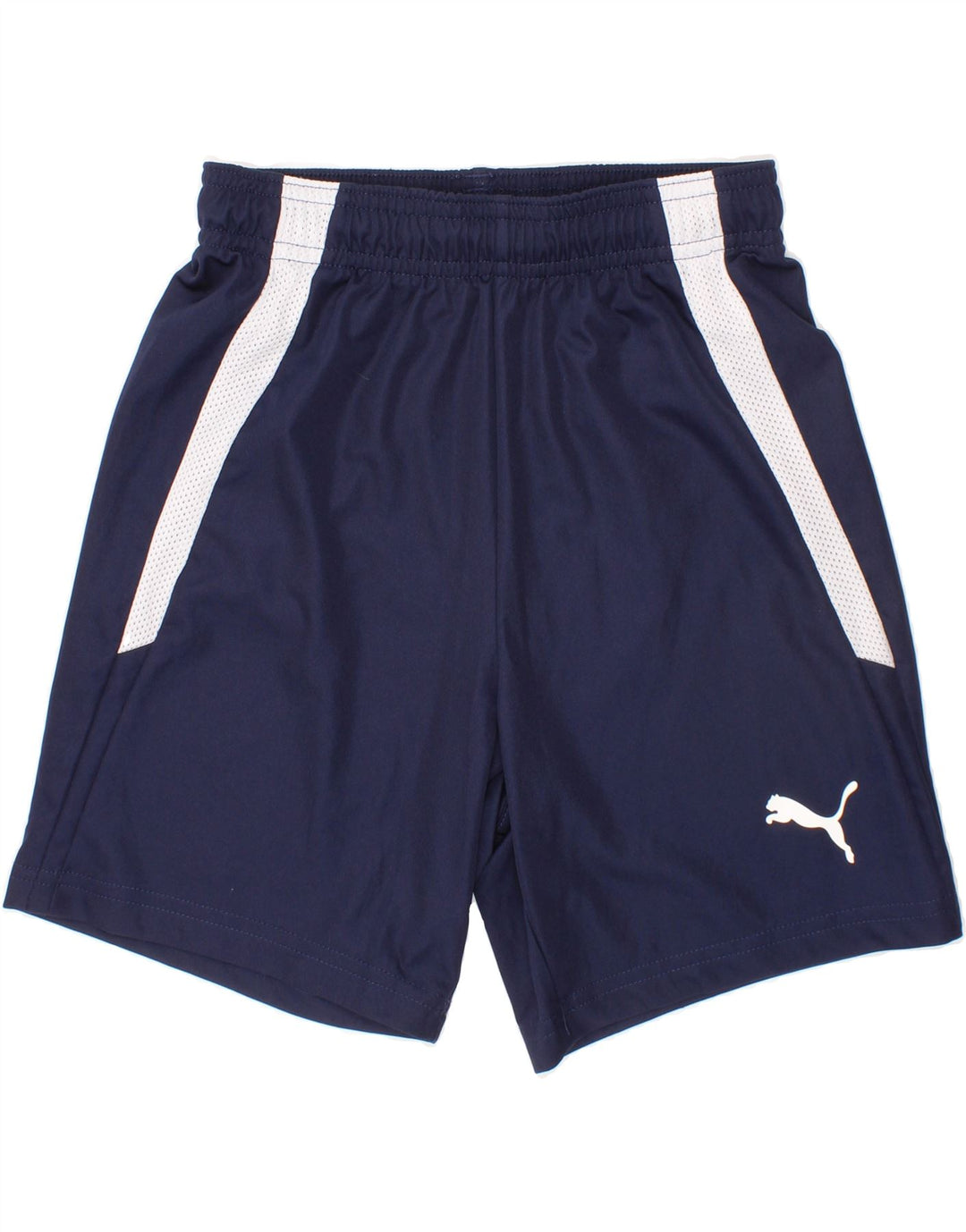 PUMA Boys Sport Shorts 9-10 Years Navy Blue Colourblock Vintage Puma and Second-Hand Puma from Messina Hembry 