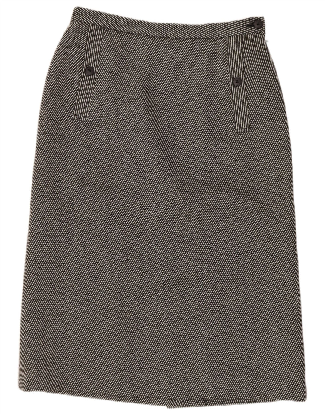 Damska spódnica ołówkowa Jaeger UK 14 Medium W28 Szara wełna w paski
