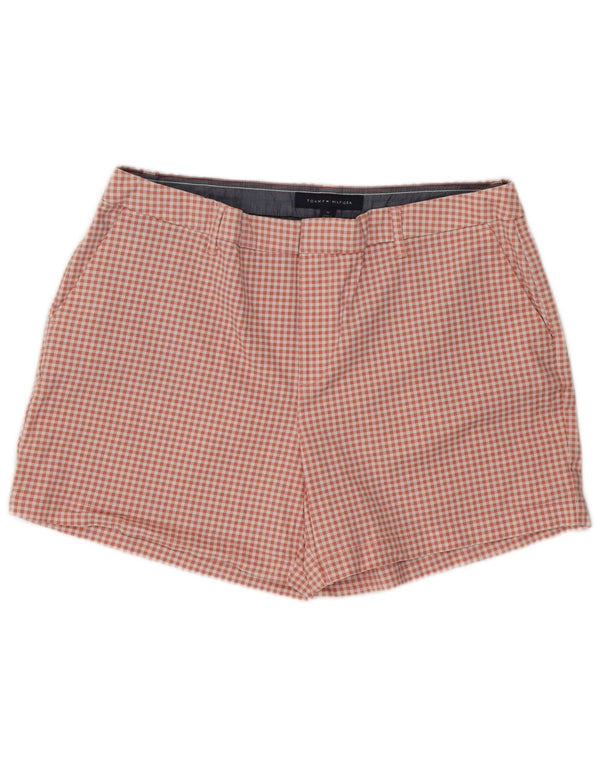 Damskie spodenki Chino Tommy Hilfiger US 16 2XL W38 Różowa bawełniana kratka