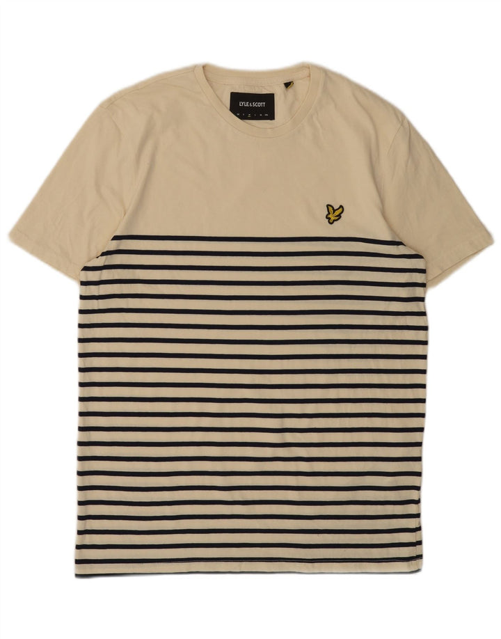 T-shirt męski LYLE & SCOTT Top, bawełniany w średnie beżowe paski