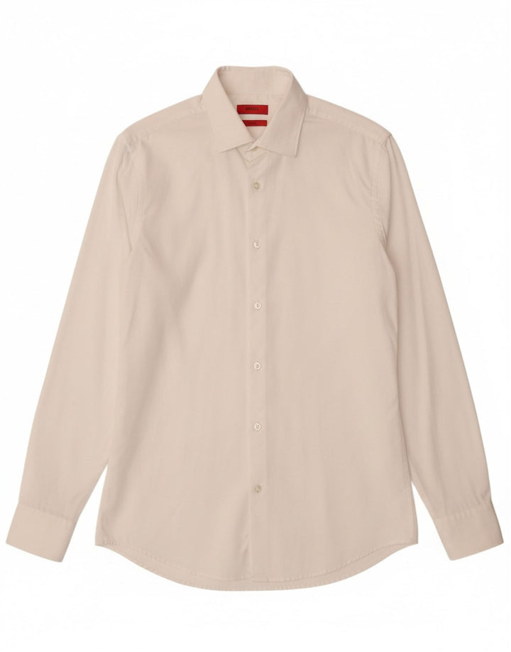 Męska koszula slim fit HUGO BOSS, rozmiar 38 15, średnia biel