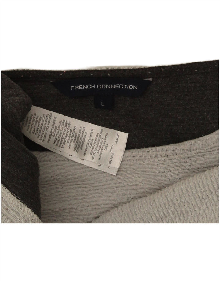 Damski sweter z dekoltem w łódkę French Connection UK 16, duży, szary