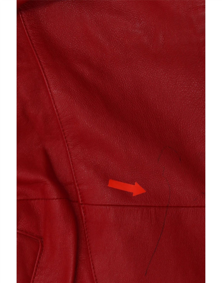 Damski płaszcz skórzany D'Enver UK 18 XL, czerwona skóra