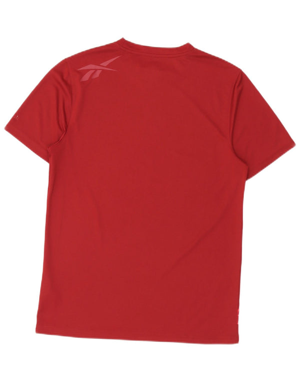 Reebok Mens Graphic T-Shirt Top Small Burgundy Polyester