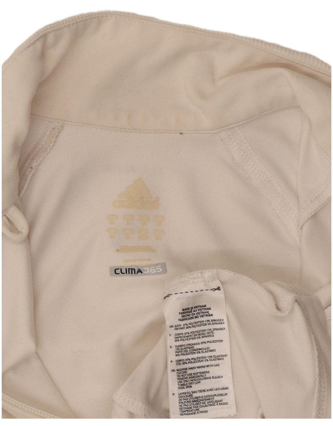 Damska bluza dresowa Adidas UK 16, duża, biała, poliestrowa