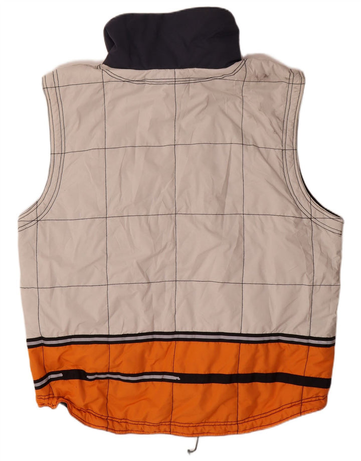 Męska wyściełana kamizelka KILLTEC o luźnym kroju UK 40, duża, biała, z blokami kolorów