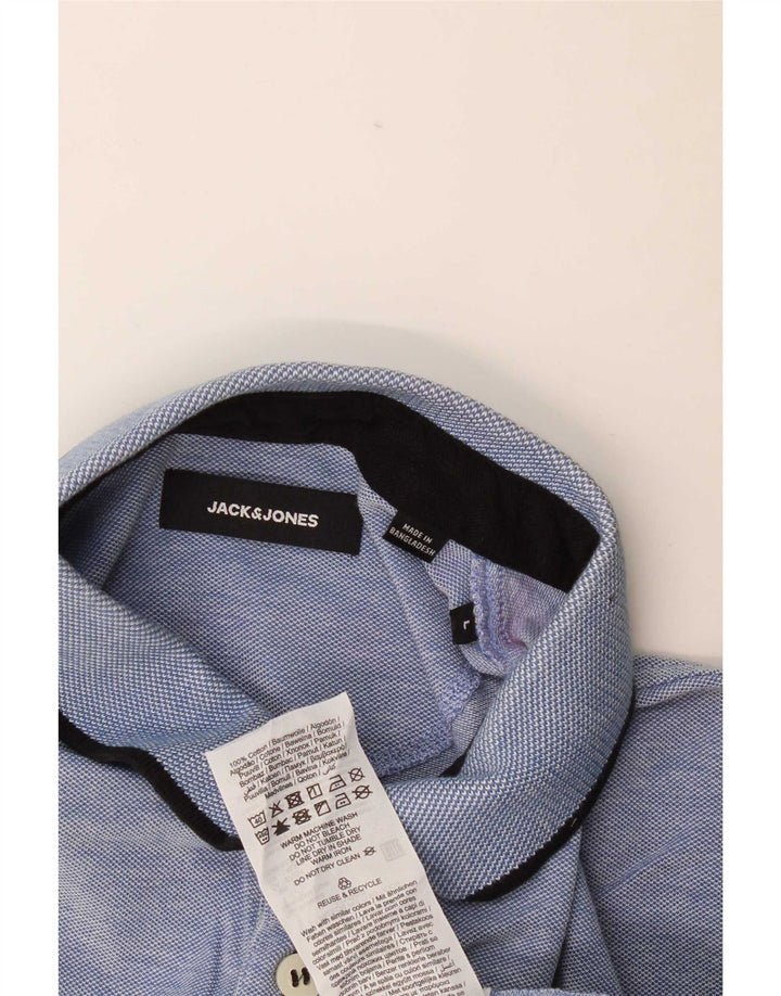 Męska koszulka polo Jack & Jones, duża, niebieska, bawełniana w cętki