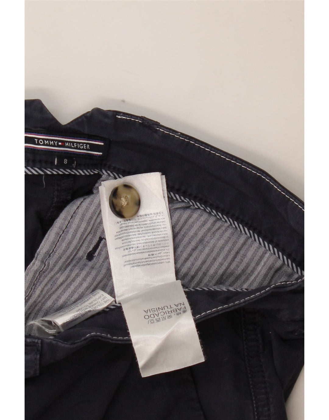 Damskie spodenki Chino TOMMY HILFIGER US 8 Medium W32 Granatowa bawełna