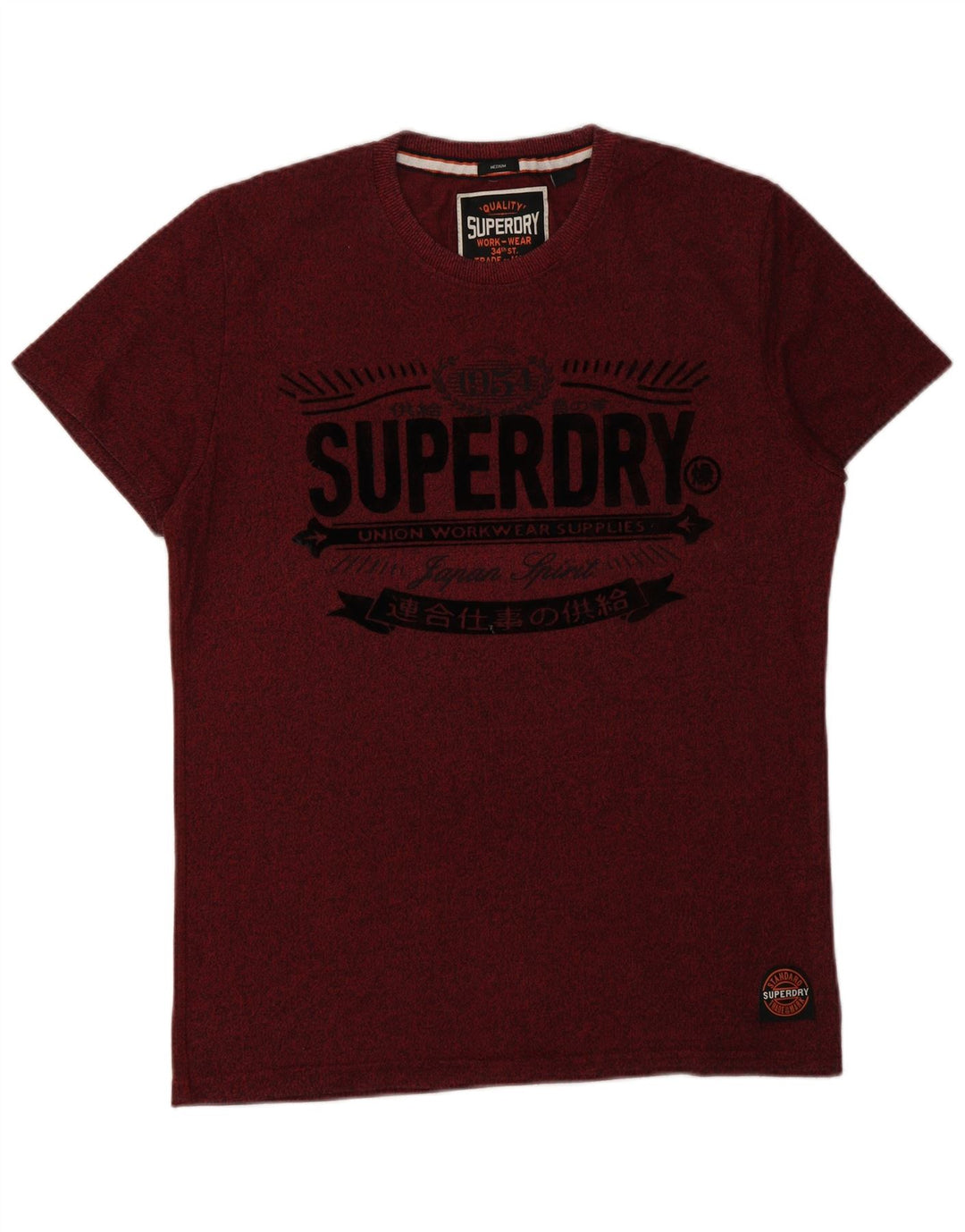 Męski T-shirt SUPERDRY z grafiką, średni bordowy