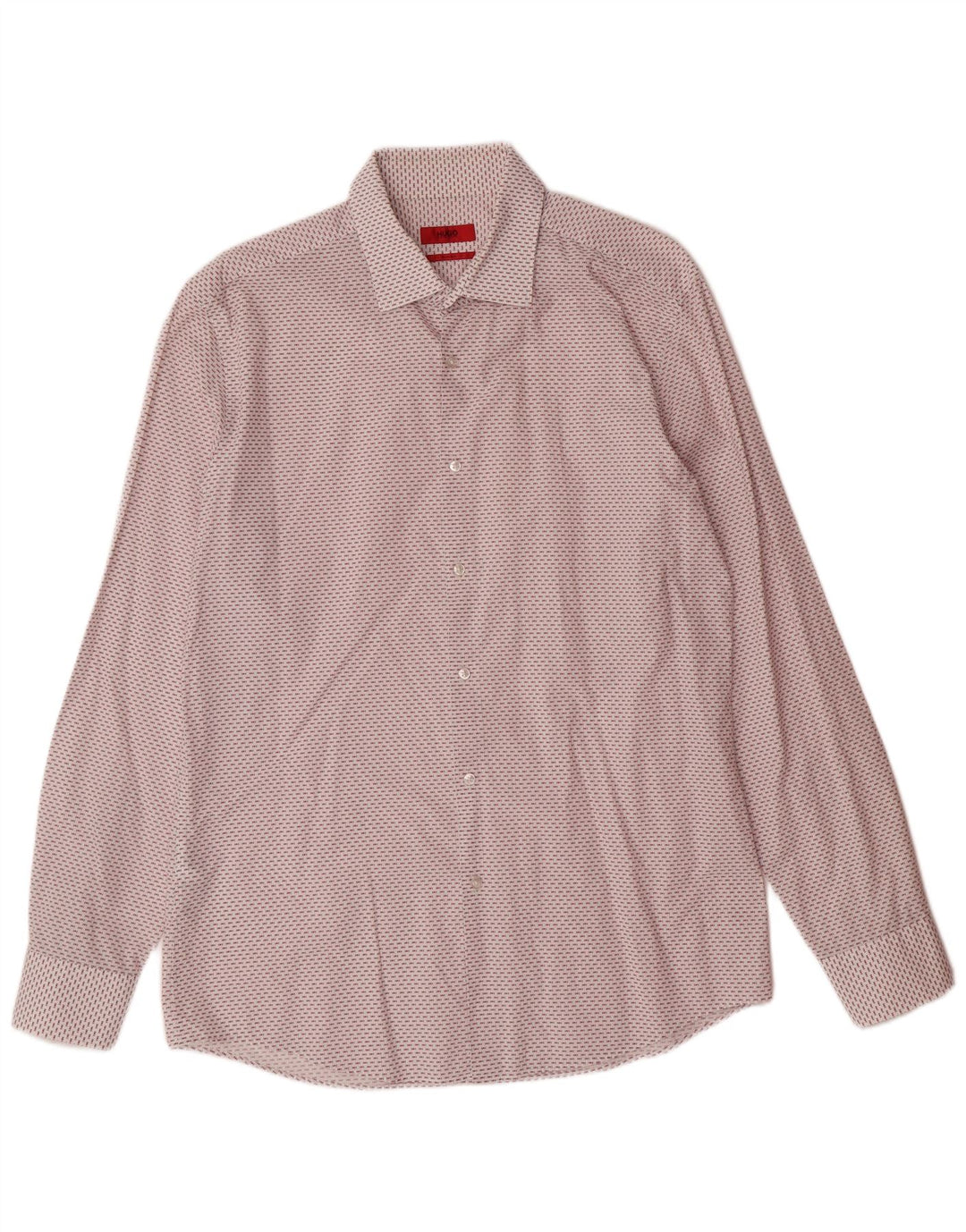 Męska koszula slim fit HUGO BOSS, rozmiar 42 16 1/2, duża, bawełniana w białe cętki