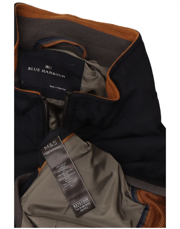 Marks & Spencer Męska niebieska kurtka bomber Harbor UK 40, duża, granatowa