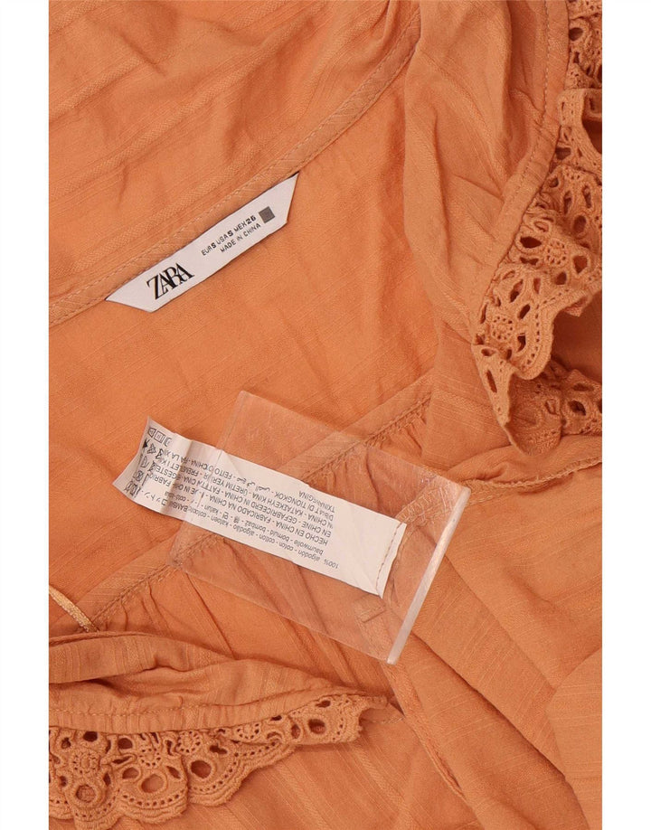 Damska bluzka koszulowa oversize Zara UK 10, mała, pomarańczowa, bawełniana