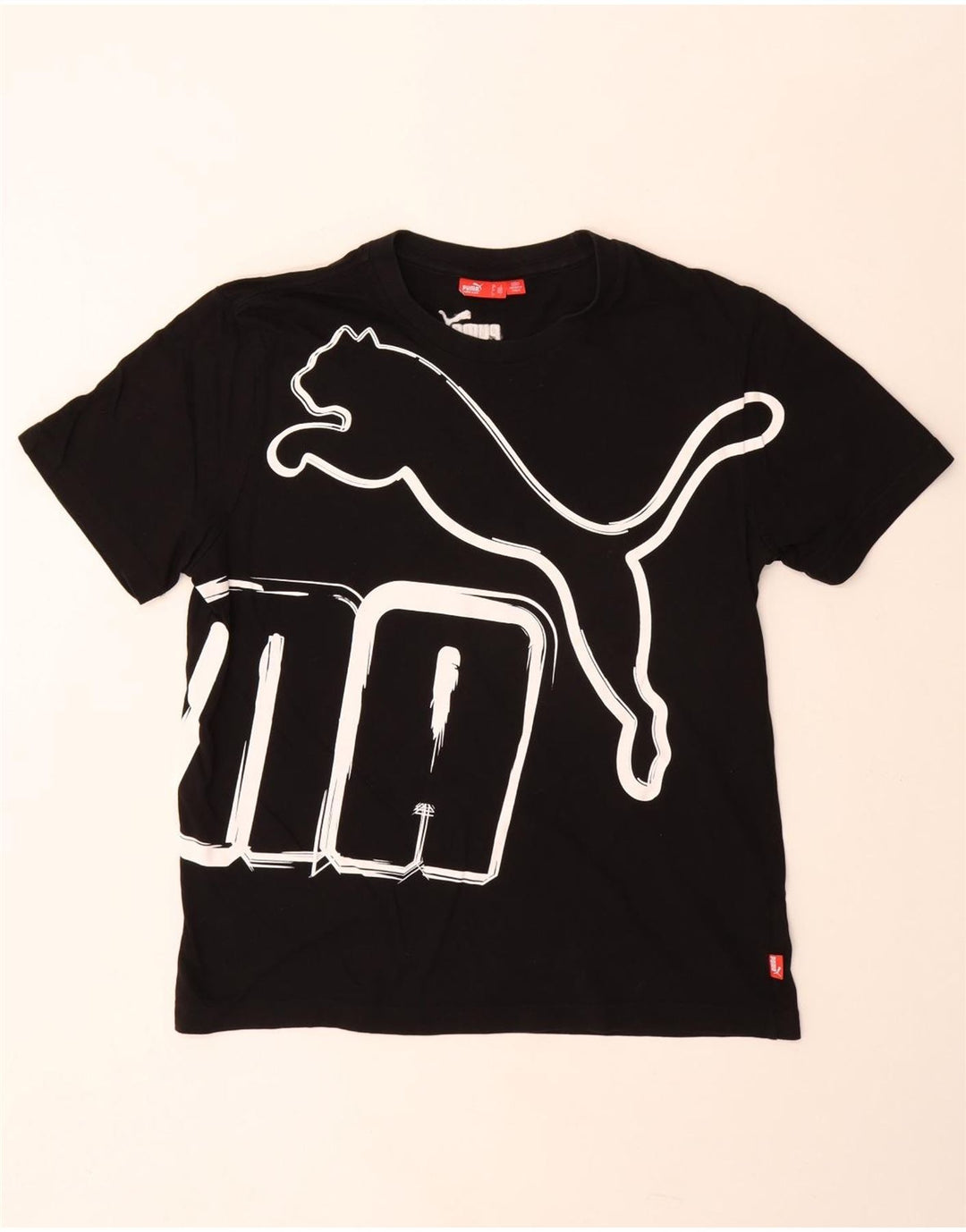Męski T-shirt z grafiką Puma, duży, czarny, bawełniany