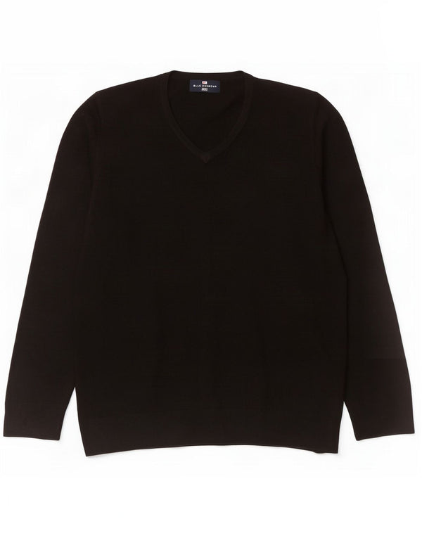 Męski sweter Marks & Spencer Blue Harbor z dekoltem w kształcie litery V, średni czarny