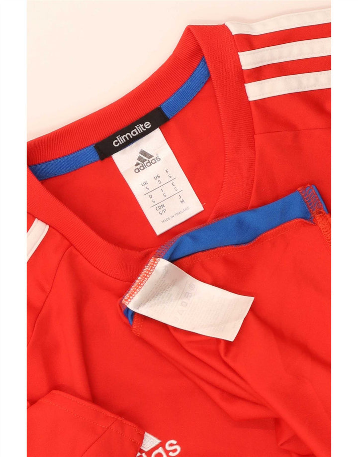 Adidas Męska koszulka Climalite Top, mała, czerwona, poliester z blokami kolorów