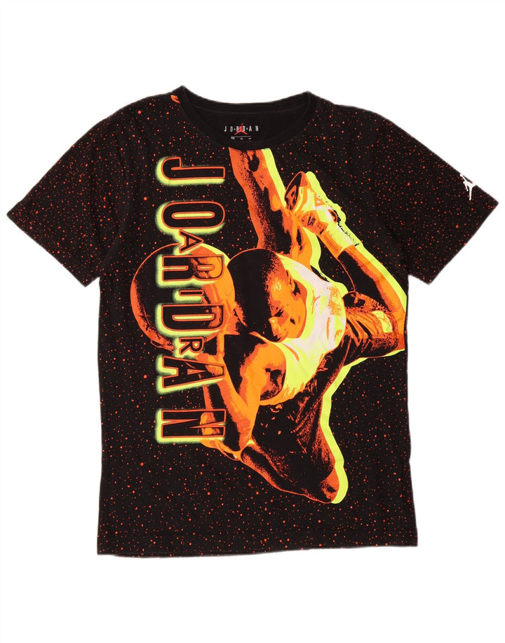 Chłopięcy T-shirt z grafiką JORDAN 13-14 lat XL, czarny w cętki, bawełniany