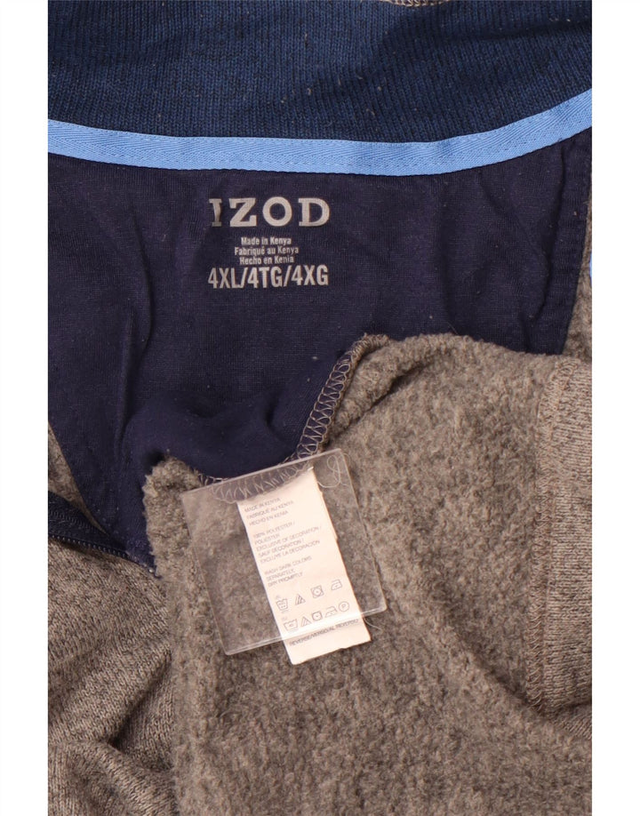 IZOD Męski sweter z kapturem i zamkiem błyskawicznym, 4XL, szary poliester