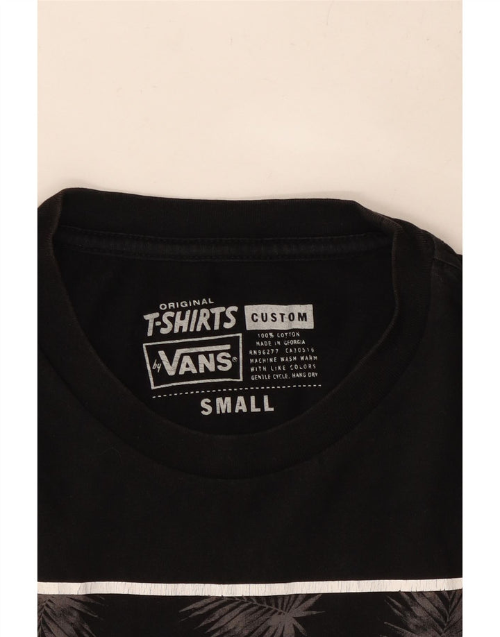 Męski T-shirt z grafiką VANS o dopasowanym kroju, mały, czarny, bawełniany