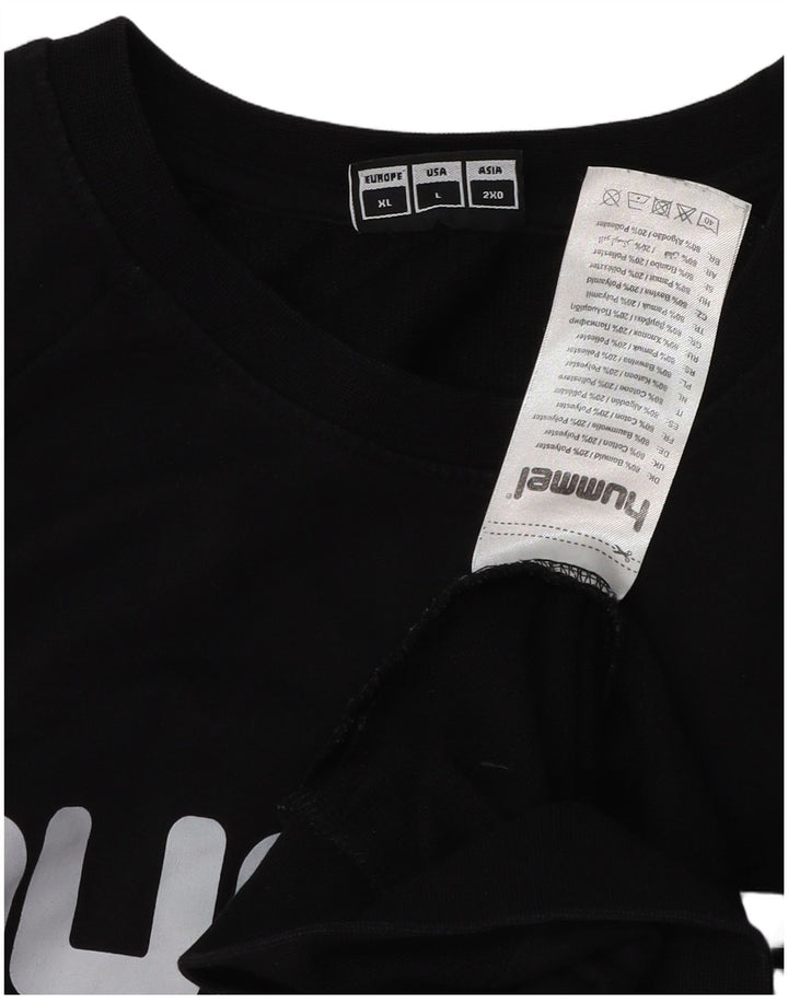 HUMMEL Mens Graphic Sweatshirt Jumper XL Black Cotton