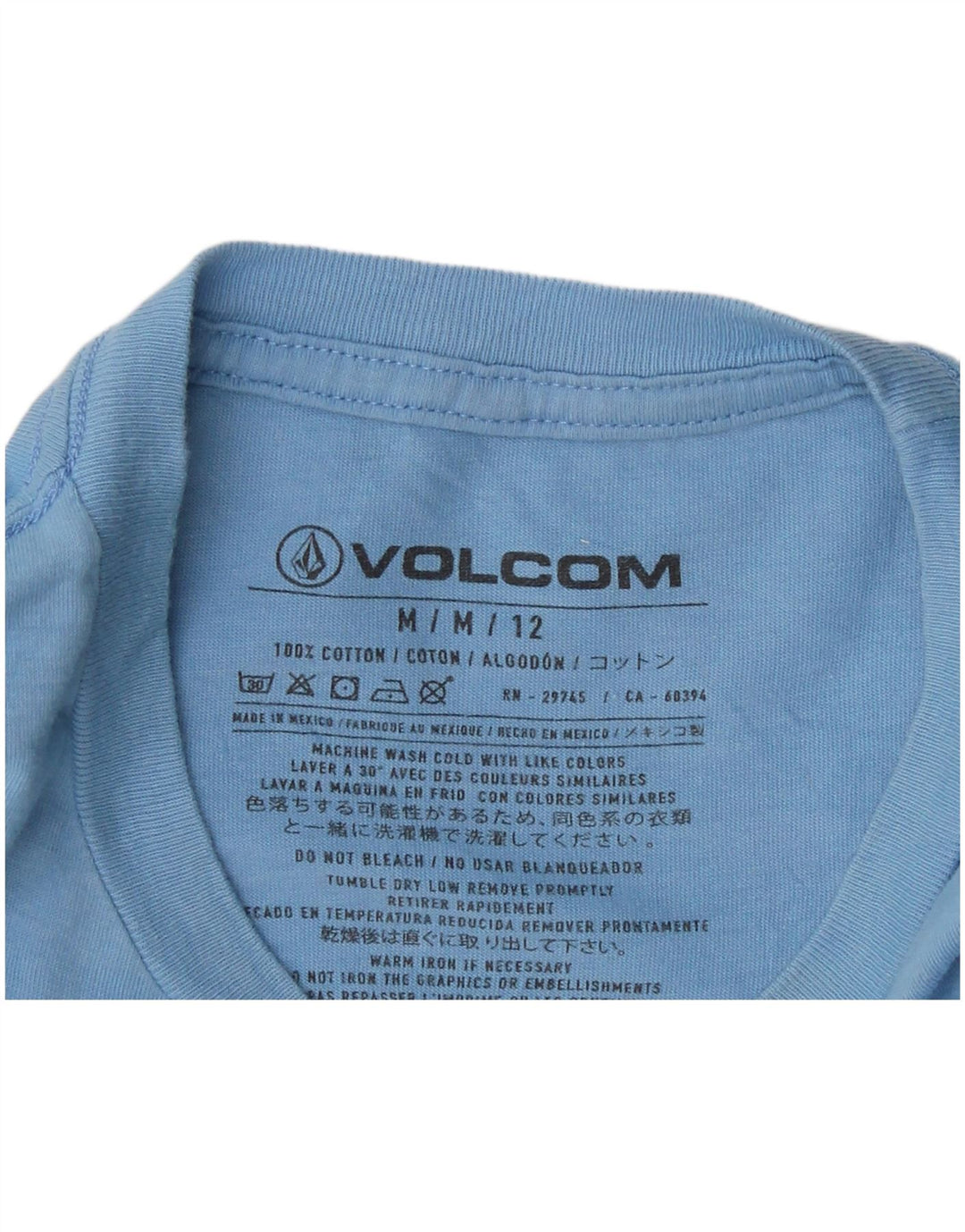 Męska koszulka graficzna Volcom Top UK 14, średnia niebieska bawełna