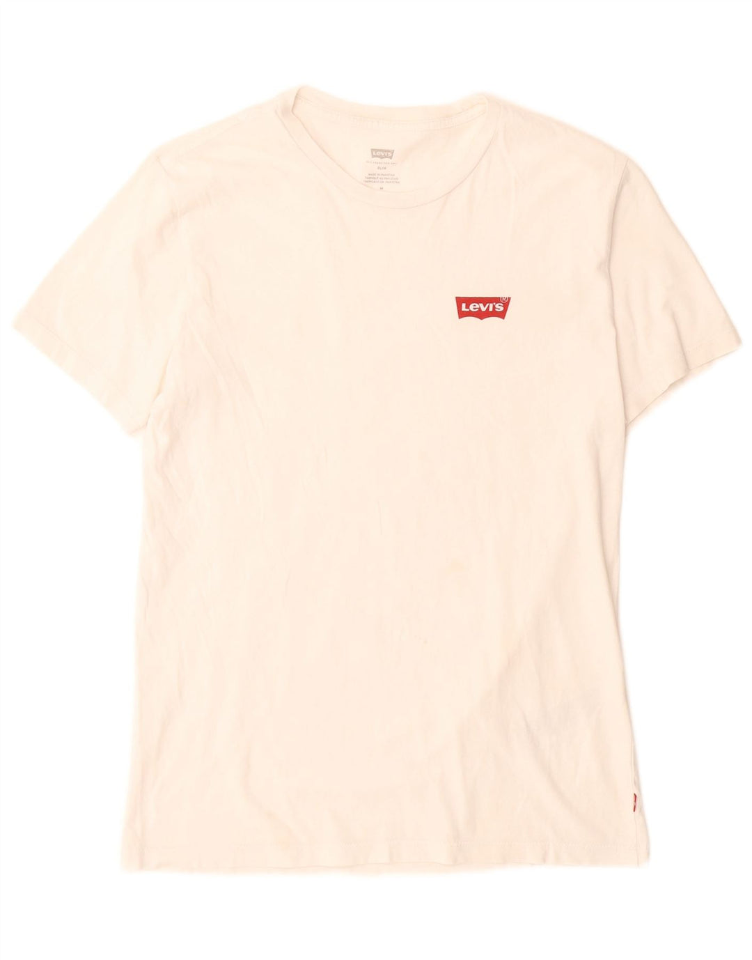 Męski wąski t-shirt Levi's Top, średnia biała bawełna