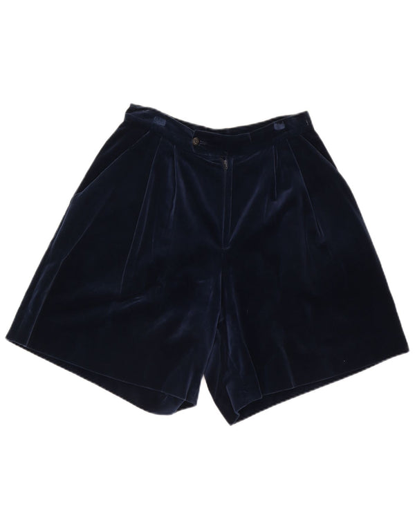 Vintage damskie aksamitne szorty Chino W27 małe granatowe