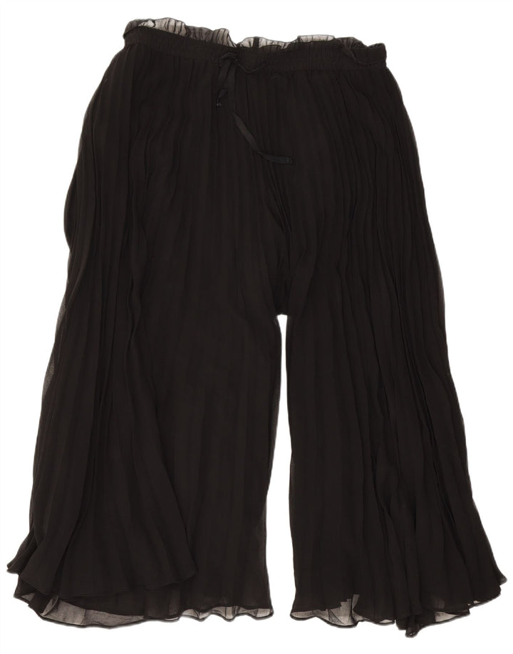 Spodnie damskie Zara Cullotes Capri z wysokim stanem, średnie W28 L20 czarne