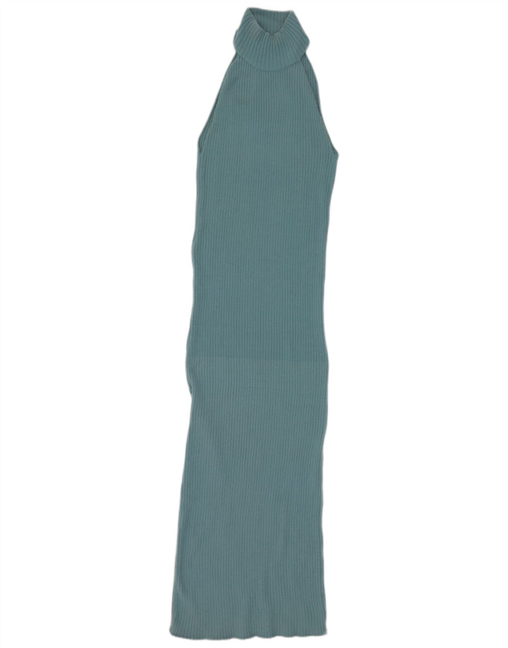 Sukienka damska Zara Maxi Halter UK 12 Średni niebieski nylon