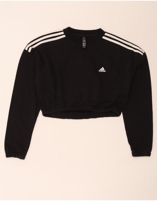 Damska bluza Adidas Crop Jumper UK 12/14 Średnia czarna bawełna