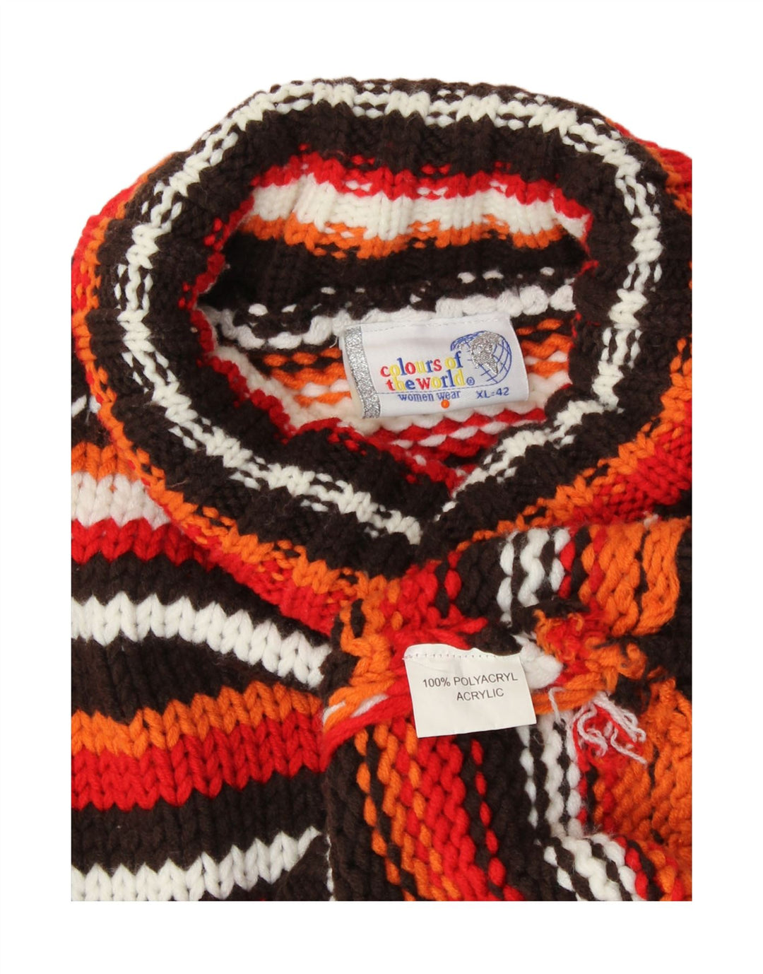 KOLORY ŚWIATA Damski sweter z golfem UK 18 XL Pomarańczowy