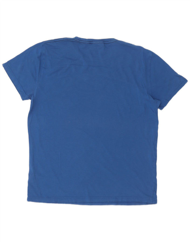 Męski T-shirt z grafiką Gant, duży, niebieski, bawełniany