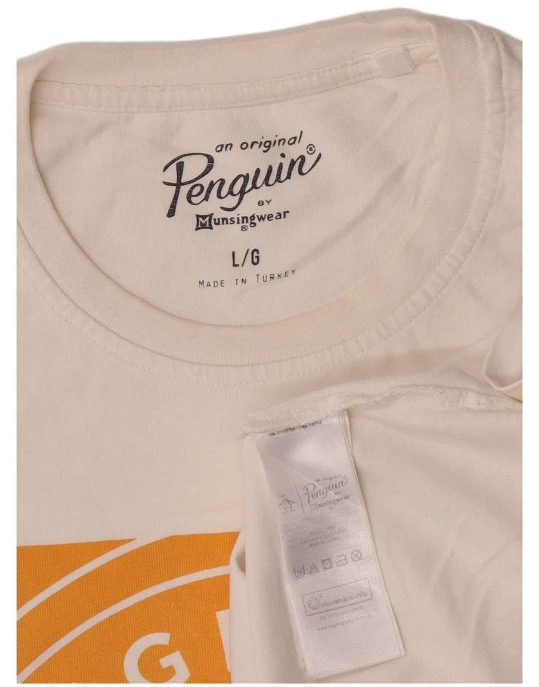 Męski T-shirt z grafiką Pingwin, duży, biały, bawełniany
