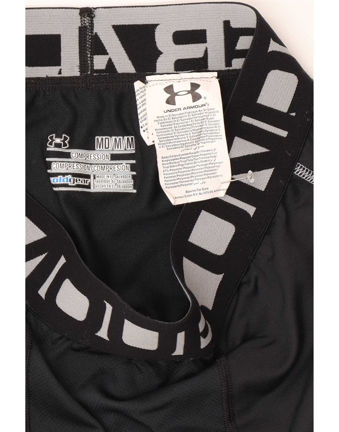 Męskie legginsy Under Armour z grafiką, średni czarny poliester