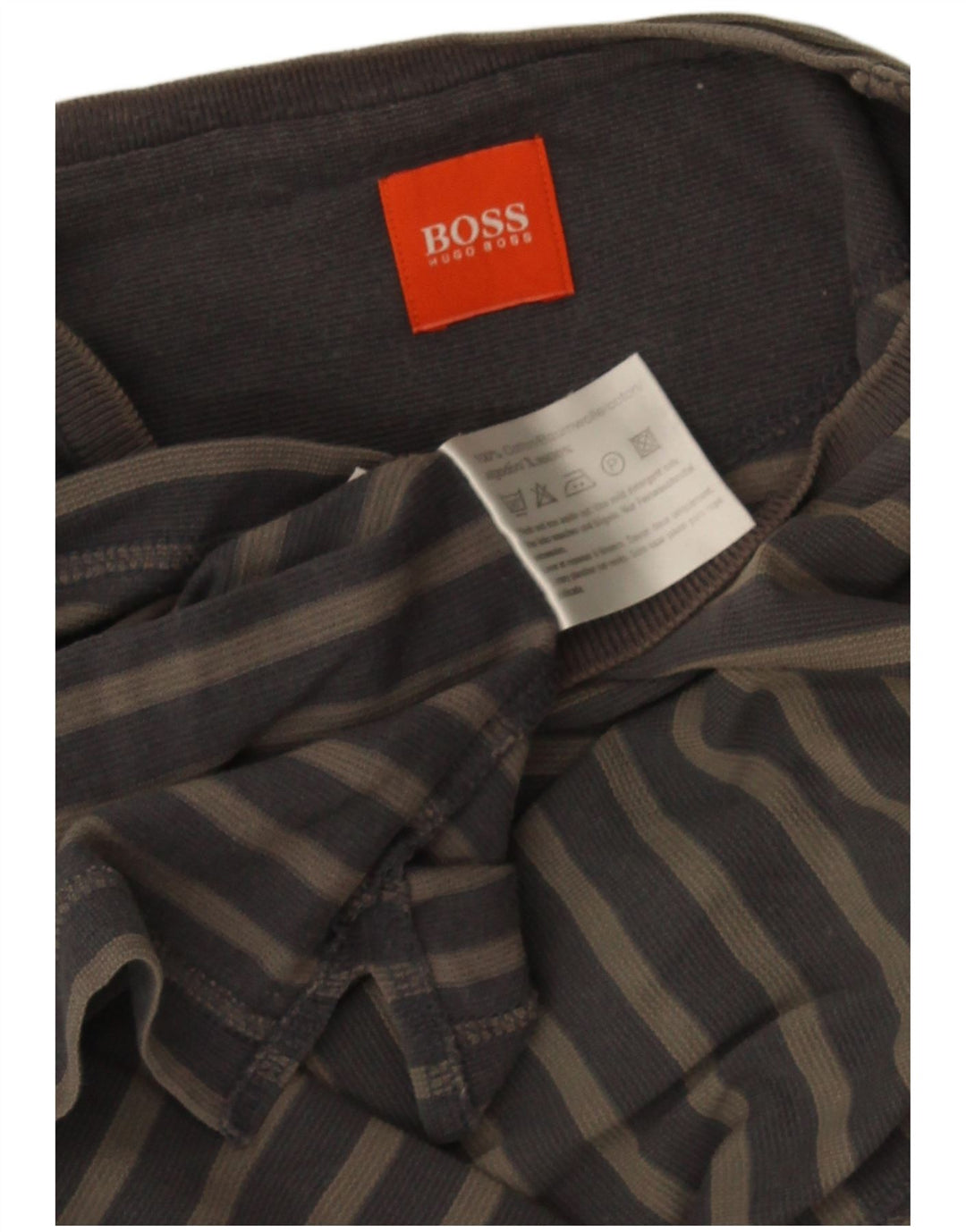 T-shirt męski Hugo Boss, bawełniany, w średnie szare paski