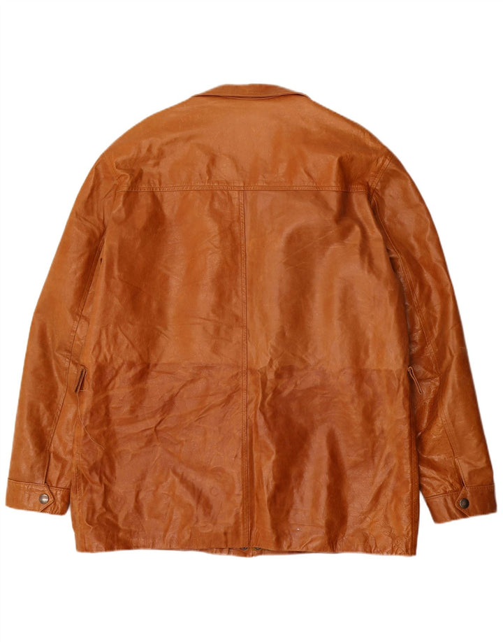 Vintage męska kurtka skórzana UK 42 XL brązowa skóra