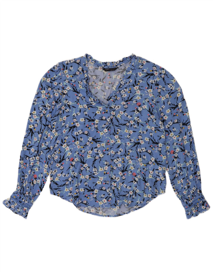 Damska bluzka koszulowa oversize Marks & Spencer UK 8, mała niebieska w kwiaty