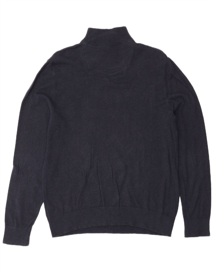 Męski sweter z zamkiem błyskawicznym Fat Face, duży, granatowy, bawełniany